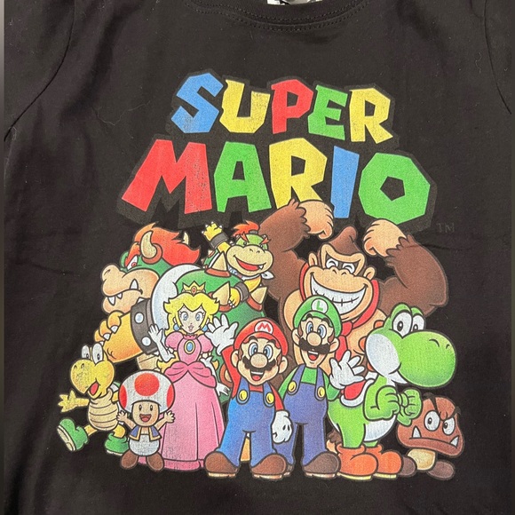 Girls Super Mario black T-shirt L - Picture 3 of 4
